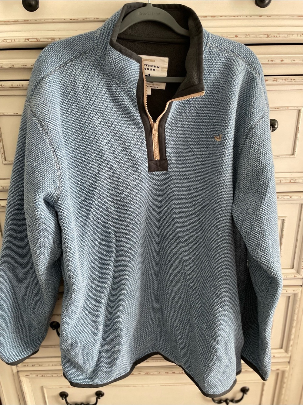 Southern Marsh Men’s Light Blue Quarter-Zip Pullover Sweater